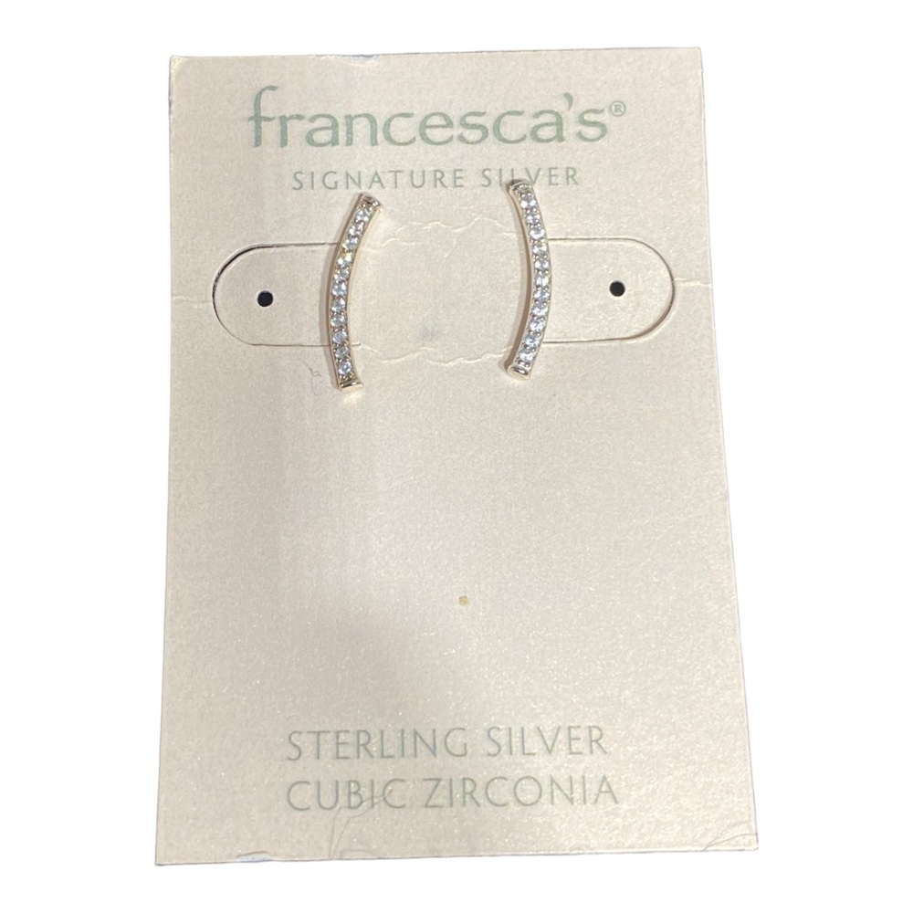 New With Tags Francesca’s Signature Silver Earring Studs Sterling Silver